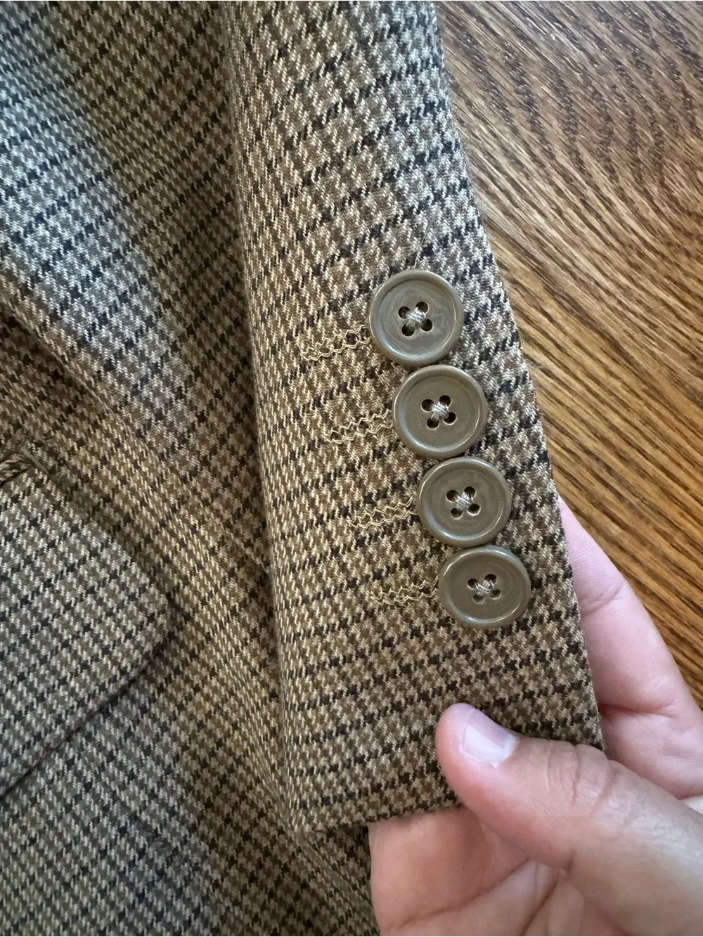 Louis Dell’Olio 46R Wool Houndstooth Sport Coat Made in Italy